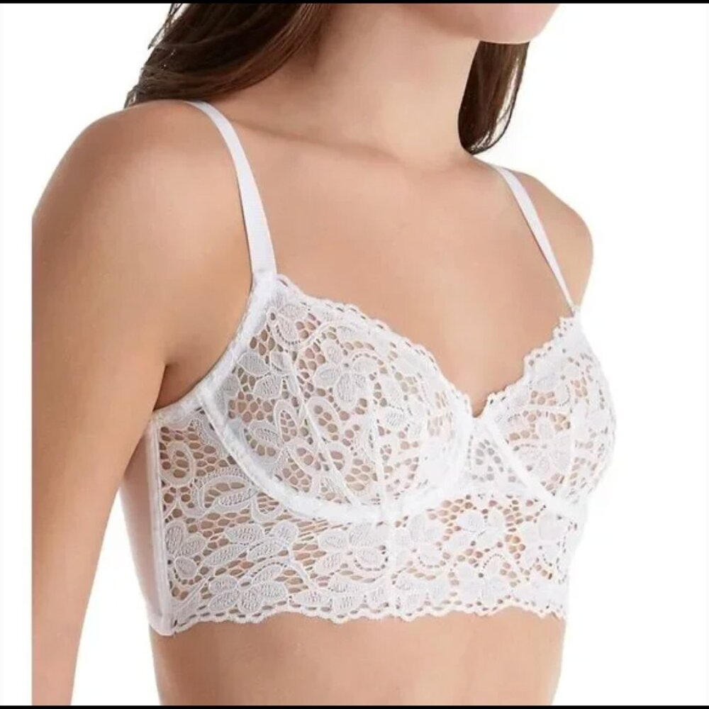Bundle:DKNY Classic Lace Unlined Longline Bra - 34B & Gap White lace bikini - XS